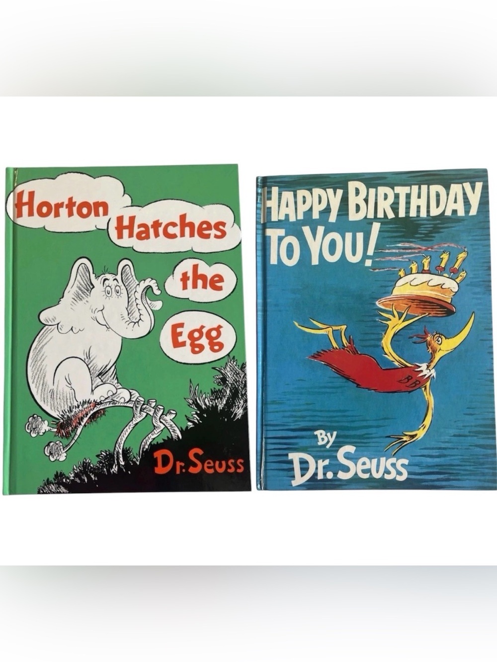 Lot of 2 VTG Dr.Seuss Books Horton Hatches The Egg Happy Birthday To You!